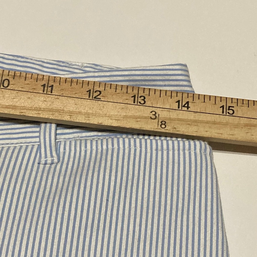 Talbots Petites Blue & White Pinstripe Capri Pants ~ Womens Size 2P Costal - Picture 6 of 9